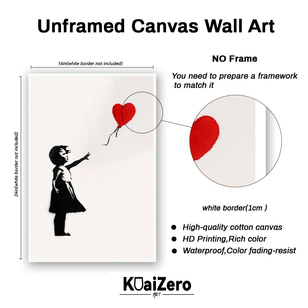 Banksy Balloon Girl Banksy Red Balloon Girl Wall Art Black Art